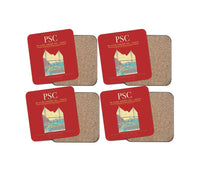 Thumbnail for Tri-Cities Airport (PSC) design on red 4 pieces set coaster