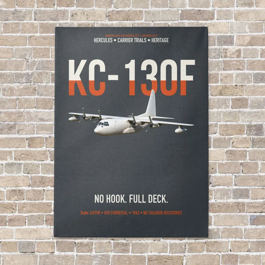 KC-130F BuNo 149798 vertical canvas print - no frame - gray background