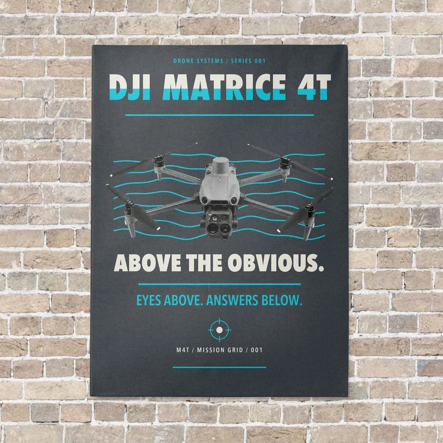 DJI Matrice 4T vertical canvas print - no frame - gray background