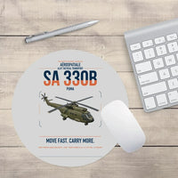 Thumbnail for Aérospatiale SA 330B Puma design on light gray round mouse pad