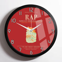 Thumbnail for Rapid City Regional Airport (RAP) design on red framed wall clock