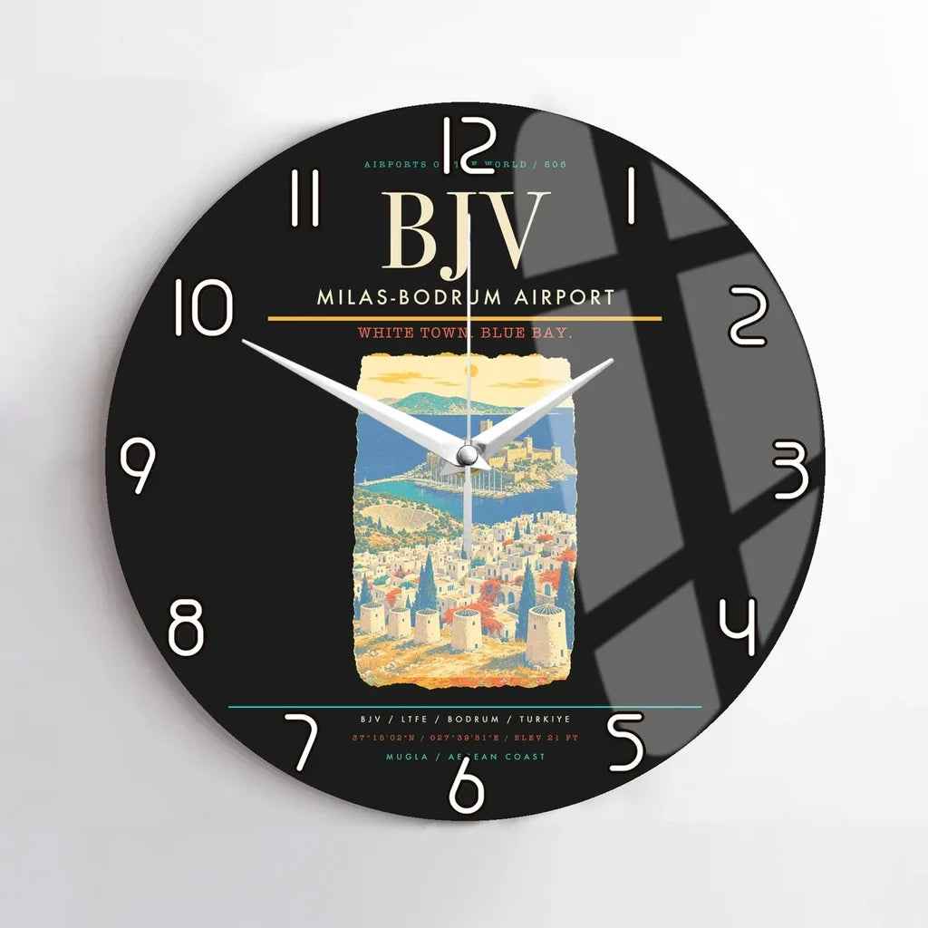 Milas-Bodrum Airport BJV Wall-Clock No-Frame - Black