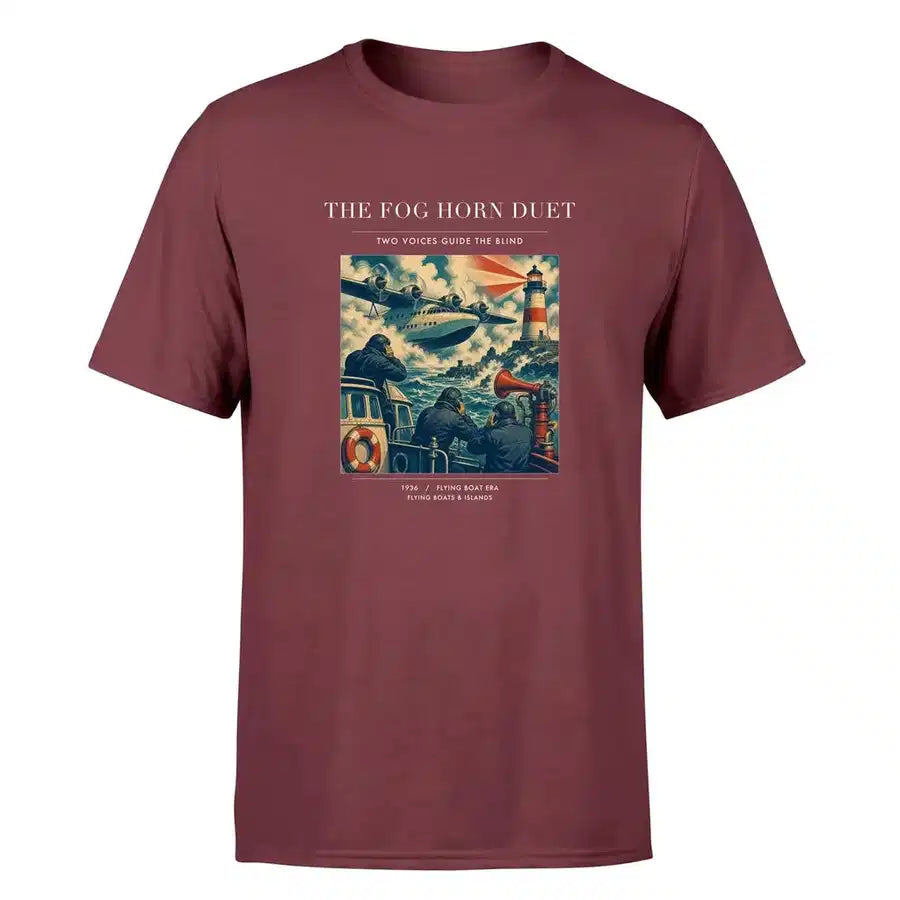 VINTAGE G4437 - The Fog Horn Duet - Premium T-Shirt design on darkred premium t shirt