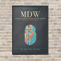 Thumbnail for Chicago Midway International Airport MDW - Canvas Framed - Gray