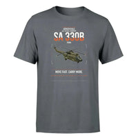 Thumbnail for Aérospatiale SA 330B Puma design on gray t-shirt, single-side print