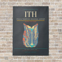 Thumbnail for Ithaca Tompkins Regional Airport ITH vertical canvas print - no frame - gray background