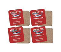 Thumbnail for Daher Kodiak 100 Series III design on red 4 pieces set coaster