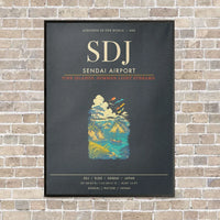 Thumbnail for Sendai Airport SDJ - Canvas Framed - Gray