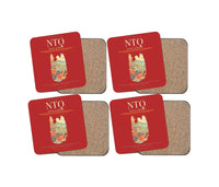 Thumbnail for Noto Airport (NTQ) design on red 4 pieces set coaster