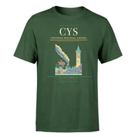Thumbnail for Cheyenne Regional Airport (CYS) T-Shirt single-side front print in Dark Green | cheyenne-regional-airport-cys-double-side-t-shirt
