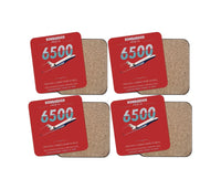 Thumbnail for Bombardier Global 6500 design on red 4 pieces set coaster