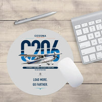 Thumbnail for Cessna 206 Stationair design on light gray round mouse pad