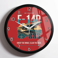Thumbnail for F-14D Tomcat design on red framed wall clock