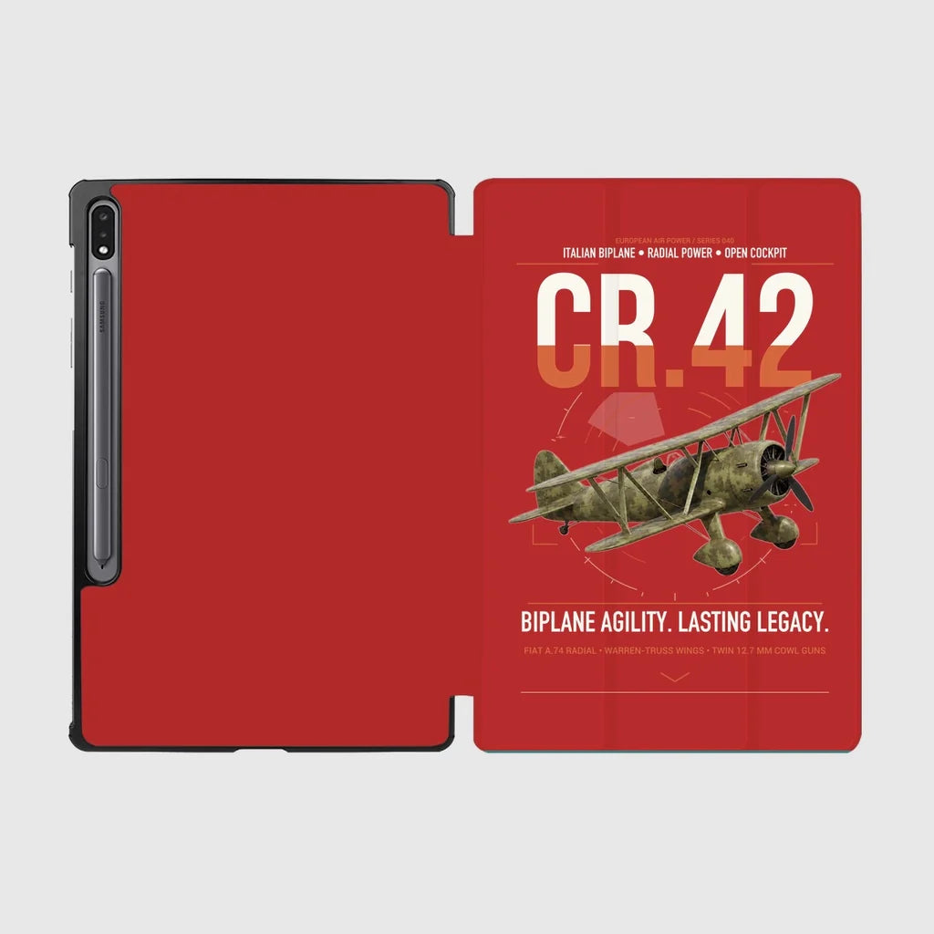 Fiat CR.42 Falco design on red samsung tablet tablet case