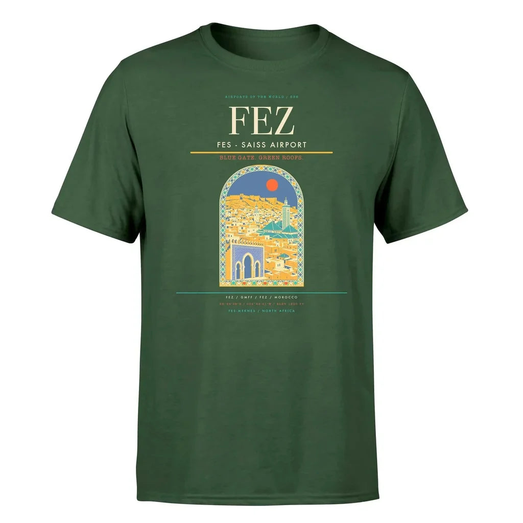 Fes (FEZ) T-Shirt single-side front print in Dark Green | fes-fez-double-side-t-shirt