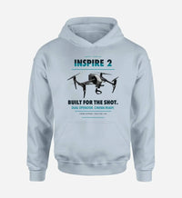 Thumbnail for DJI Inspire 2 design on light blue hoodie single side