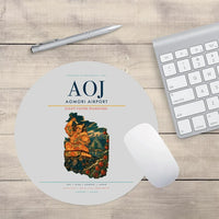 Thumbnail for Aomori Airport (AOJ) design on light gray round mouse pad
