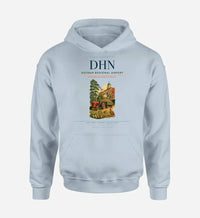 Thumbnail for Dothan Regional Airport (DHN) design on light blue hoodie single-side print