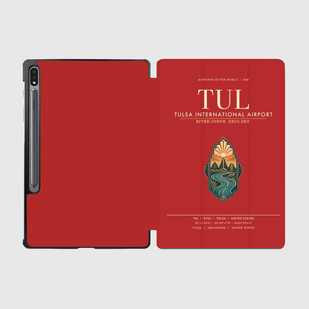 Tulsa International Airport (TUL) design on red samsung tablet tablet case