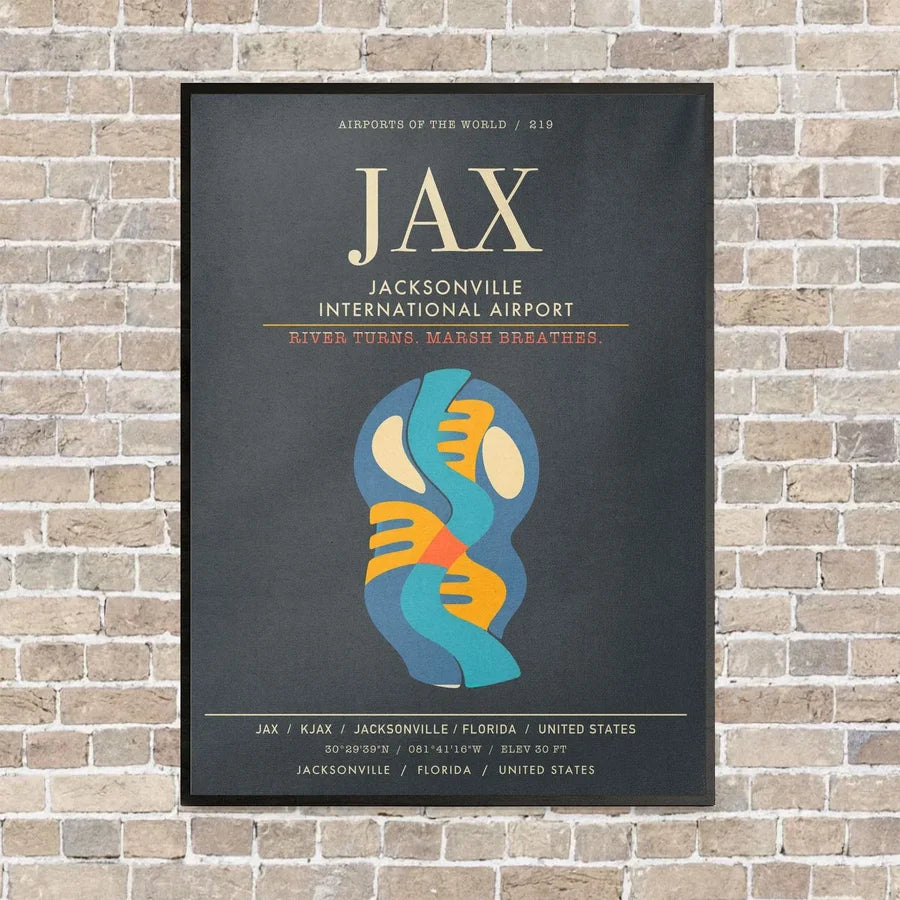 Jacksonville International Airport JAX - Canvas Framed - Gray
