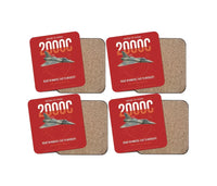 Thumbnail for Dassault Mirage 2000C RDI design on red 4 pieces set coaster