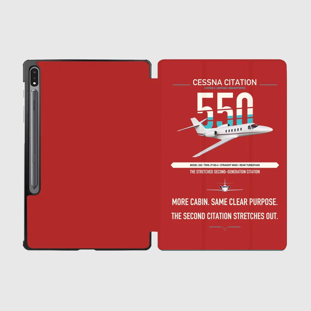 Cessna Citation 550 - Citation II design on red samsung tablet tablet case