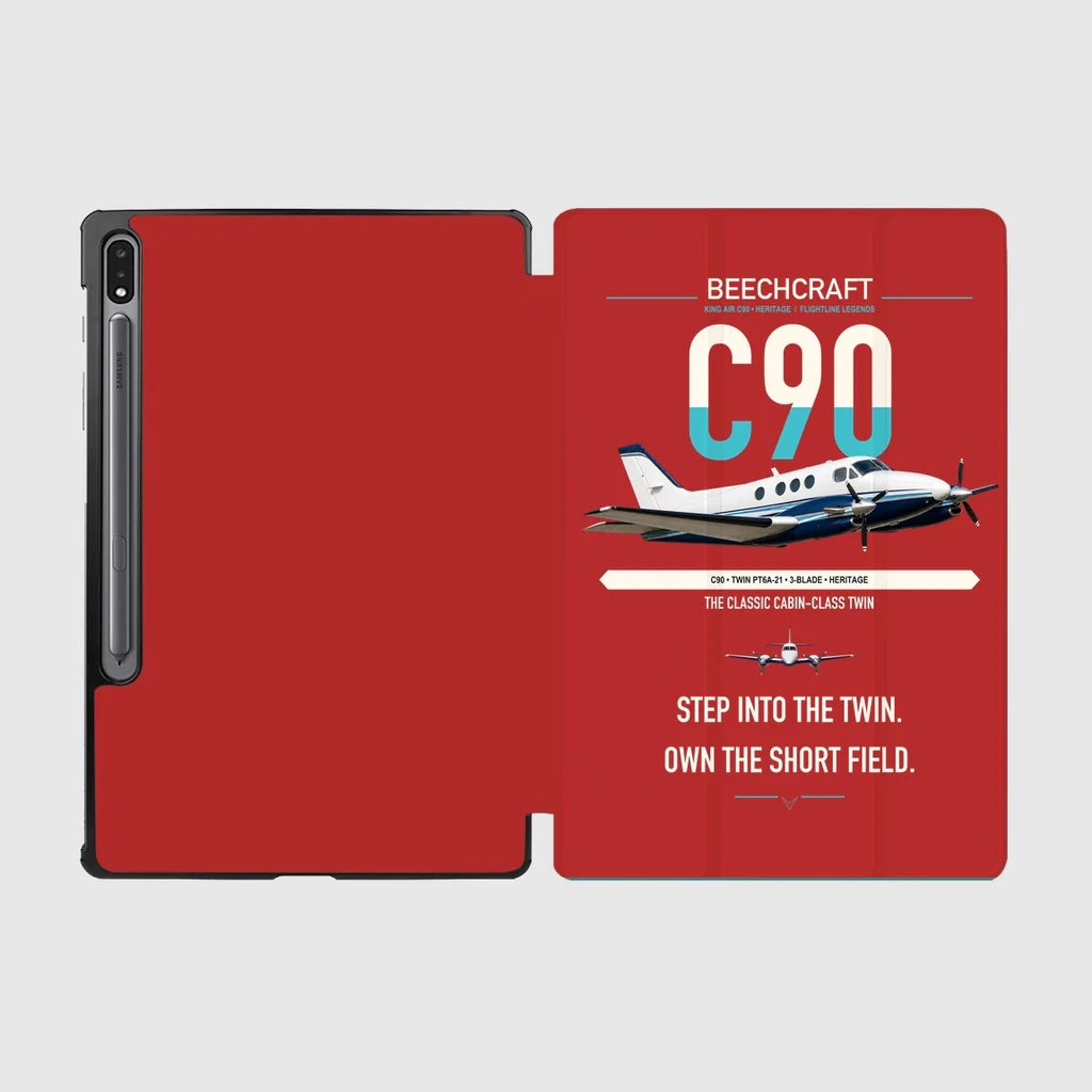 Beechcraft King Air C90 design on red samsung tablet tablet case