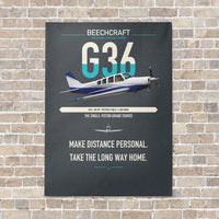 Thumbnail for Beechcraft Bonanza G36 vertical canvas print - no frame - gray background