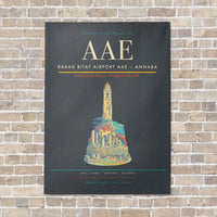 Thumbnail for Rabah Bitat Airport AAE — Annaba vertical canvas print - no frame - gray background