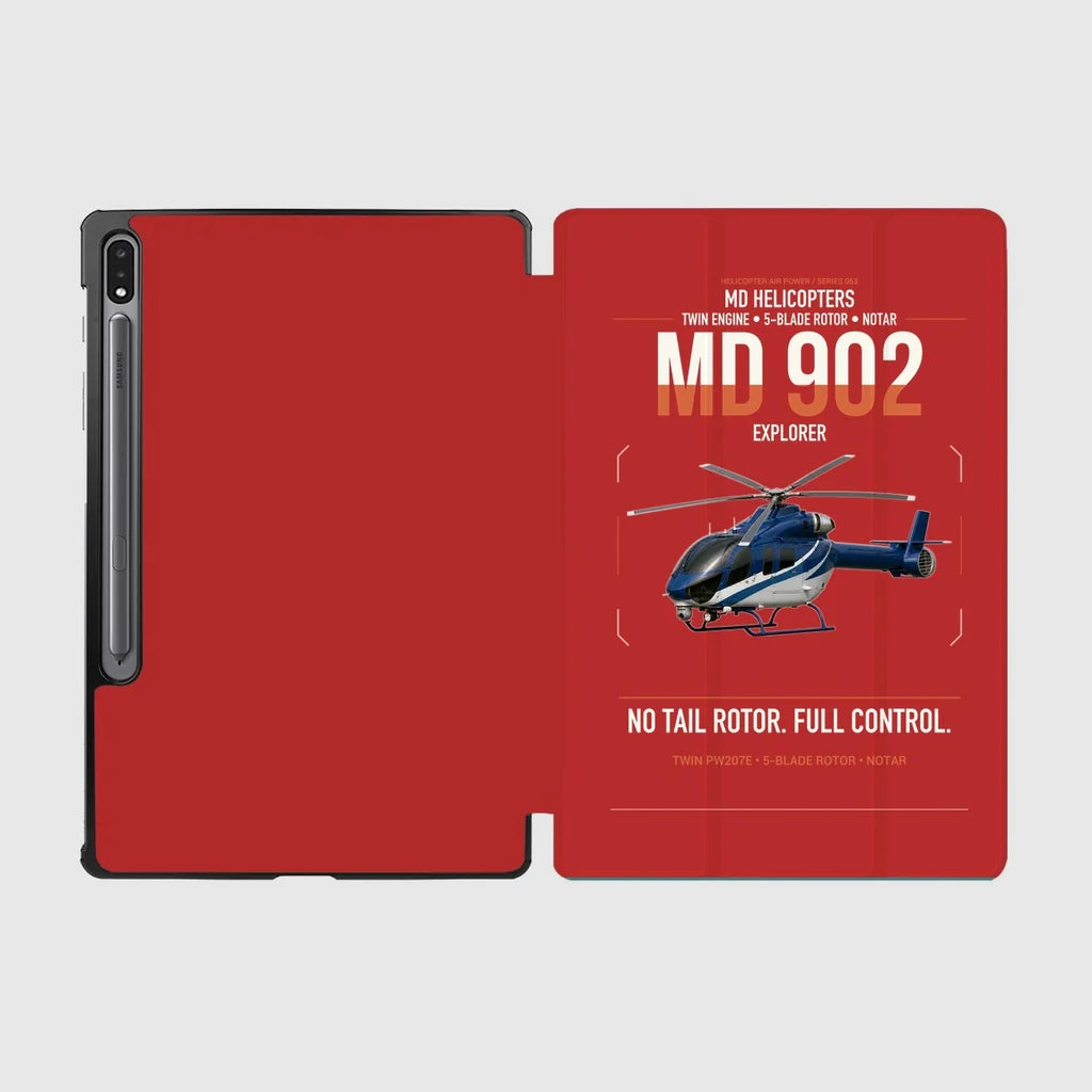 MD Helicopters MD 902 Explorer design on red samsung tablet tablet case