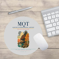 Thumbnail for Sawyer International Airport (MQT) design on light gray round mouse pad
