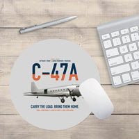 Thumbnail for C-47A Skytrain design on light gray round mouse pad