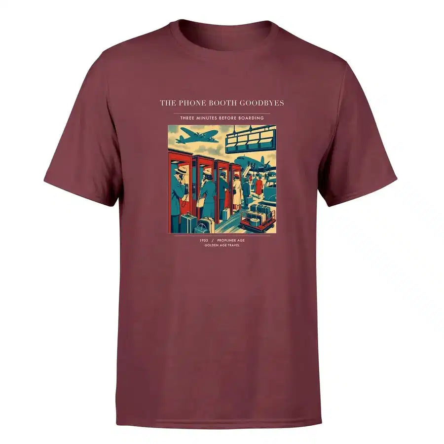 VINTAGE G4382 - The Phone Booth Goodbyes - Premium T-Shirt design on darkred premium t shirt