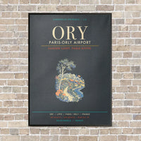 Thumbnail for Paris-Orly Airport ORY - Canvas Framed - Gray