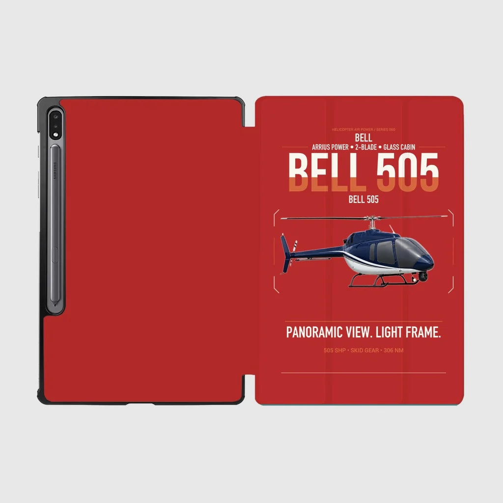Bell 505 design on red samsung tablet tablet case