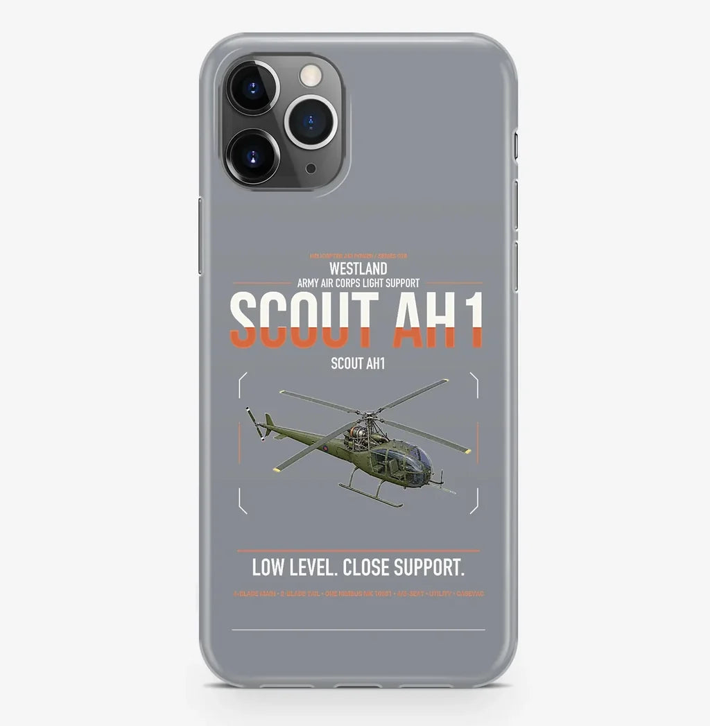 Westland Scout AH1 design on gray magsafe iphone case, for iPhone Pro Max
