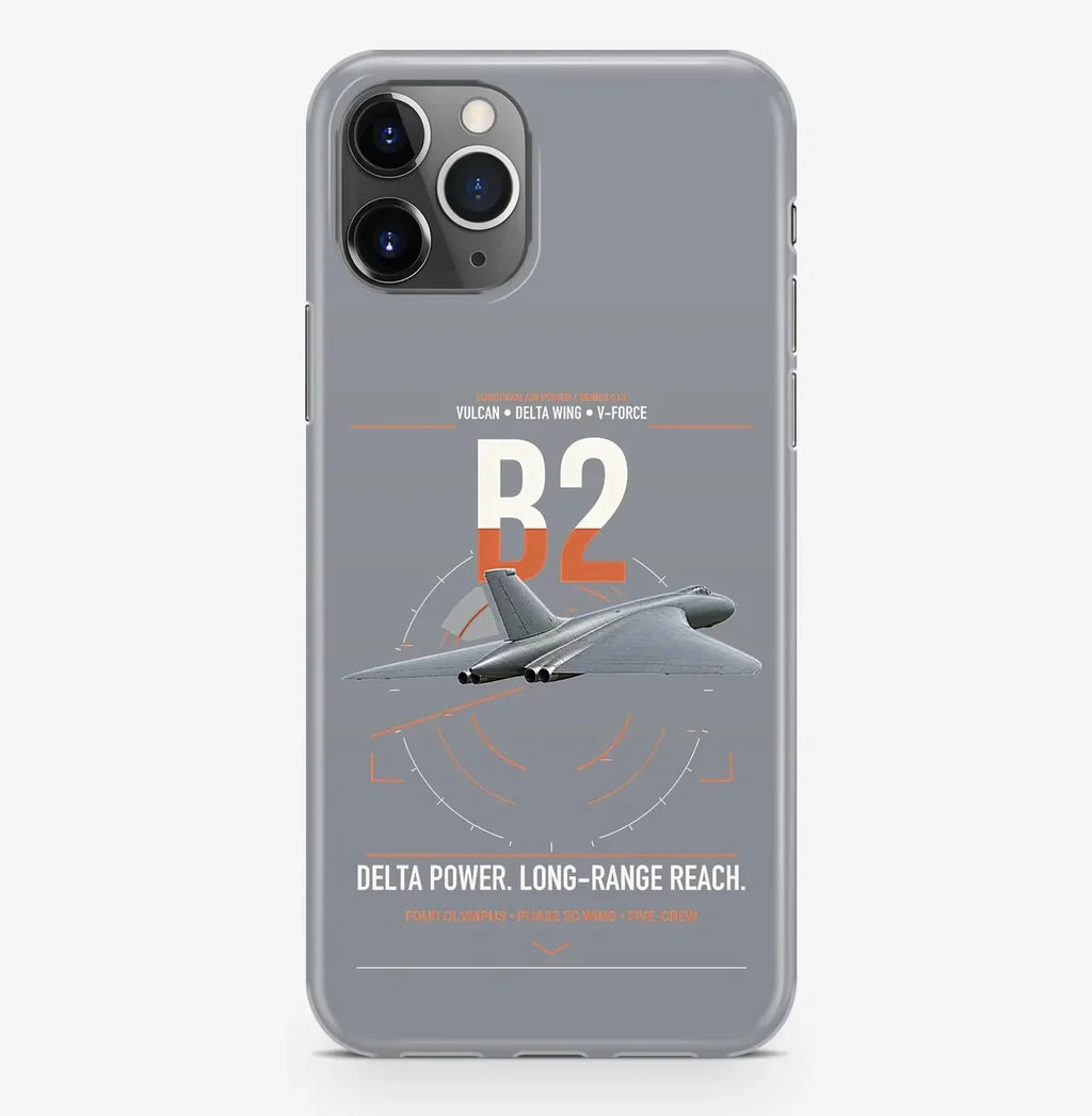 Avro Vulcan B2 design on gray magsafe iphone case, for iPhone Pro Max
