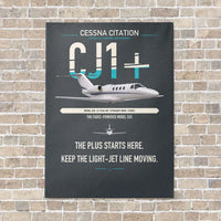 Thumbnail for Cessna Citation CJ1+ vertical canvas print - no frame - gray background