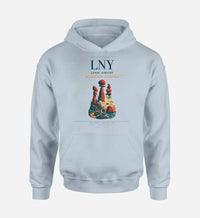 Thumbnail for Lanai Airport (LNY) design on light blue hoodie single-side print
