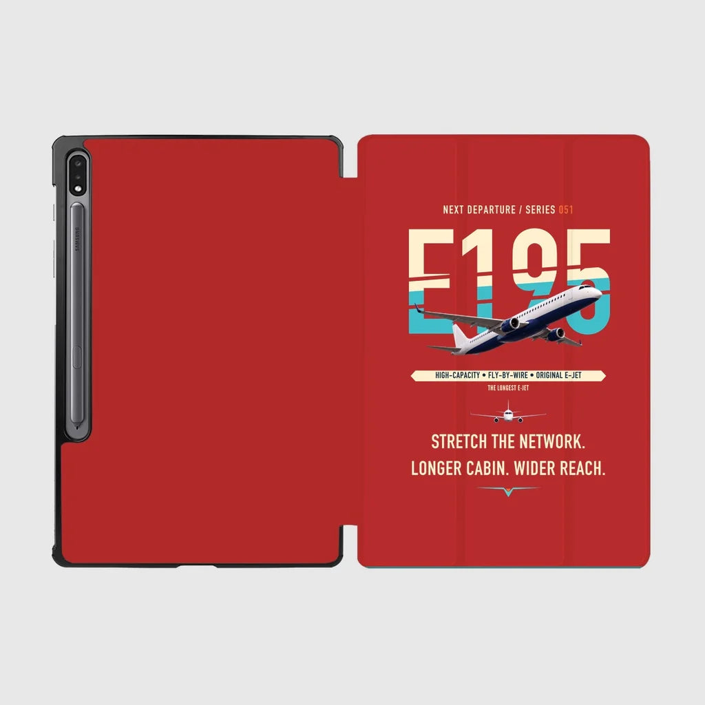 Embraer E195 design on red samsung tablet tablet case