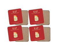 Thumbnail for Rapid City Regional Airport (RAP) design on red 4 pieces set coaster