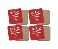 Thumbnail for Douglas DC-8-63 design on red 4 pieces set coaster