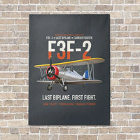 Thumbnail for F3F-2 Last Biplane First Fight vertical canvas print - no frame - gray background