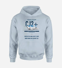 Thumbnail for Cessna Citation CJ2+ design on light blue double-side hoodie, single-side print