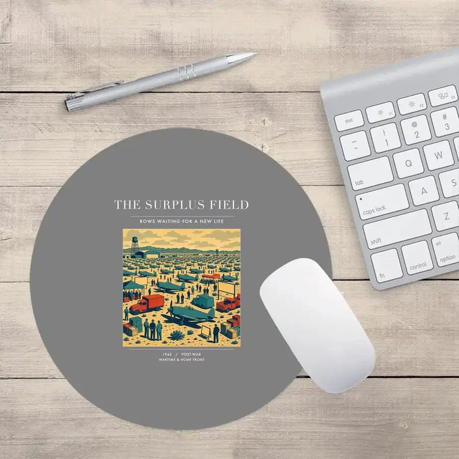 VINTAGE G4539 - The Surplus Field - Designed Mouse Pads design on gray round