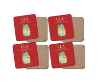 Thumbnail for Luleå Airport (LLA) design on red 4 pieces set coaster
