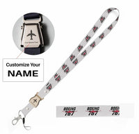 Thumbnail for Amazing Boeing 767 seat belt lanyard - white with name