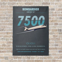 Thumbnail for Bombardier Global 7500 vertical canvas print - no frame - gray background