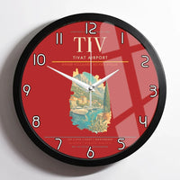 Thumbnail for Tivat Airport (TIV) design on red framed wall clock