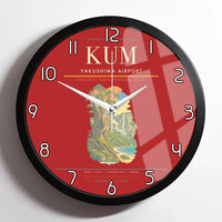 Thumbnail for Yakushima Airport (KUM) design on red framed wall clock